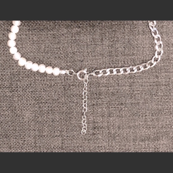Gift 🎁 Half pearl half chain Contemporary Freshwater Pearl Cuban curb Necklace - Picture 8 of 8